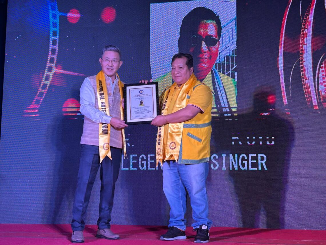 Dr. Tony Koyu Honoured with Legendary Artistes Award by Arunachal Artistes Forum