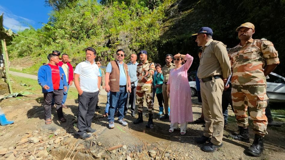 When the Roads Wash Away, MLA Pani Taram Flies In to See the Damage Himself